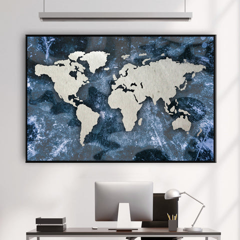 Tableau Carte du Monde Style Industriel