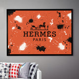 Tableau hermes noir et orange