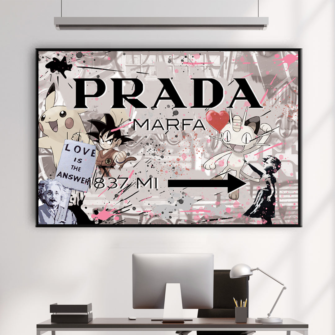 Prada Marfa ❤️ tableau illustration du visage impression sur