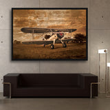 tableau avion vintage paysage