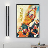 tableau bois rugby vintage