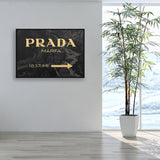 Tableau Prada Chanel en noir et or