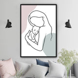 tableau minimaliste vierge et enfant