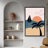 Tableau Mer Minimaliste Palmier