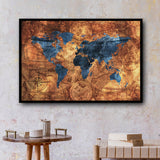 Tableau Mappemonde Vintage