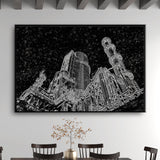 Tableau style Industriel Noir et Blanc