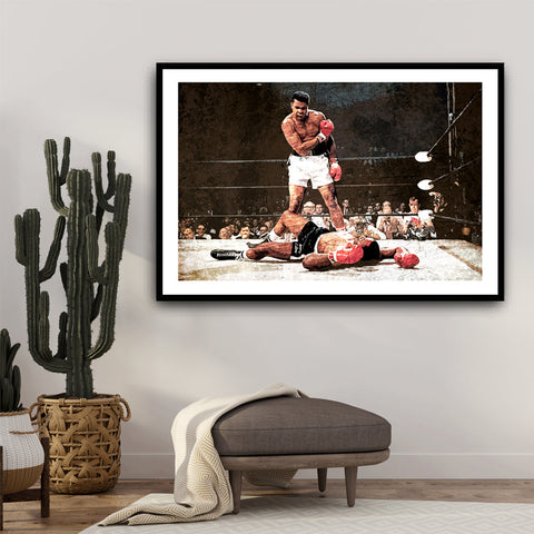 tableau gants de boxe cuir vintage