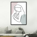 tableau minimaliste la vierge et l'enfant