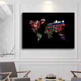 tableau deco horloge carte du monde