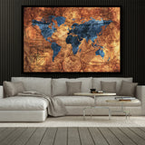 carte mappemonde vintage tableau