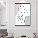 la vierge et l'enfant tableau minimaliste