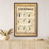 tableau deco cuisine vintage cocktails