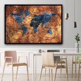 tableau 4 mappemonde vintage