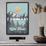 affiche Bois Montagne Vintage