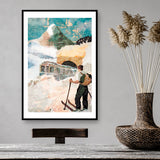 tableau vintage ski station usa