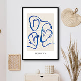 Tableau Minimaliste Visage Bleu