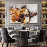 tableau abstrait de guitare