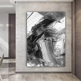 contemporain tableau noir et blanc abstrait