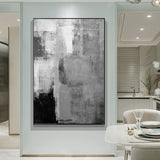 tableau abstrait noir blanc