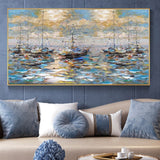 tableau bord de mer abstrait