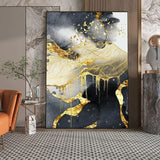 tableau abstrait or et argent