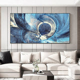 tableau abstrait avec bleu canard