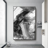 tableau contemporain abstrait noir et blanc