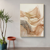 tableau abstrait blanc et beige