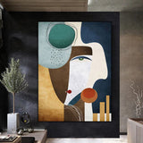 tableau abstrait carré formes géométriques