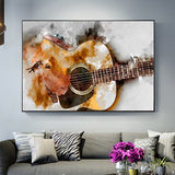 tableau abstrait guitare