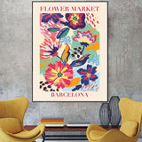 tableau abstrait fleurs