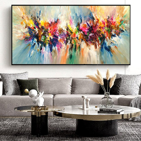 contemporain tableau abstrait multicolore 