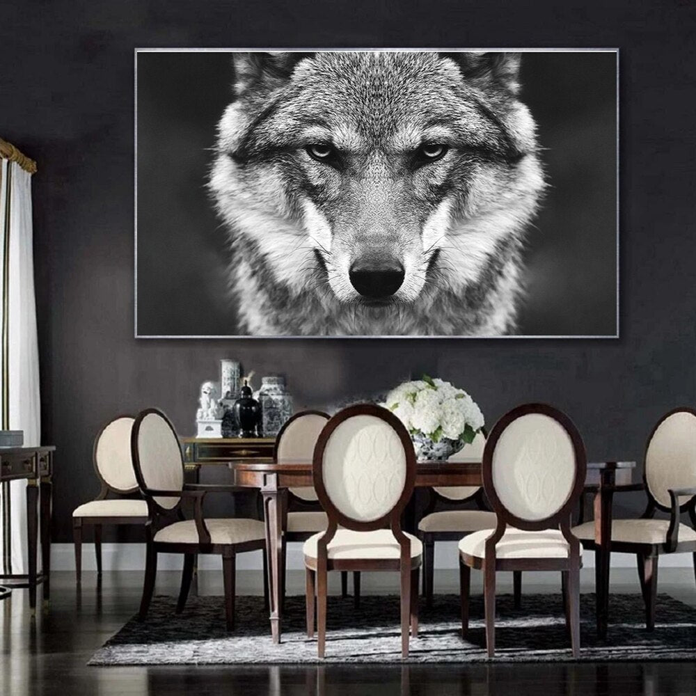 Poster Métallique Affiche,Forêt De Loups,Peinture Art Décoratif Vintage