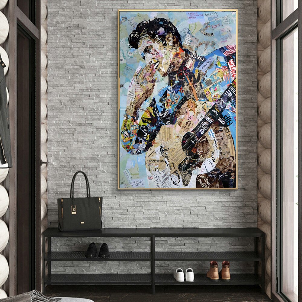 Tableau Toile Elvis Presley - Dimensions 30 X 45 Cm - Neuf - Décoration Murale Fan De Rock