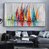Tableau Voilier Abstrait
