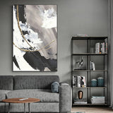 Tableau Abstrait Noir et Blanc