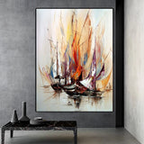Tableau Bateau Abstrait