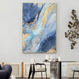 Tableau Abstrait Bleu et Or