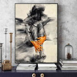 tableau corps de femme abstrait