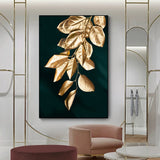 Tableau Abstrait Feuille D'or