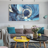 Tableau Abstrait Bleu Canard