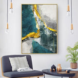 tableau abstrait bleu vert