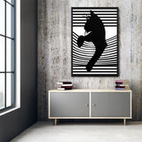 Tableau abstrait chat noir