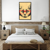 Tableau chat abstrait lunette