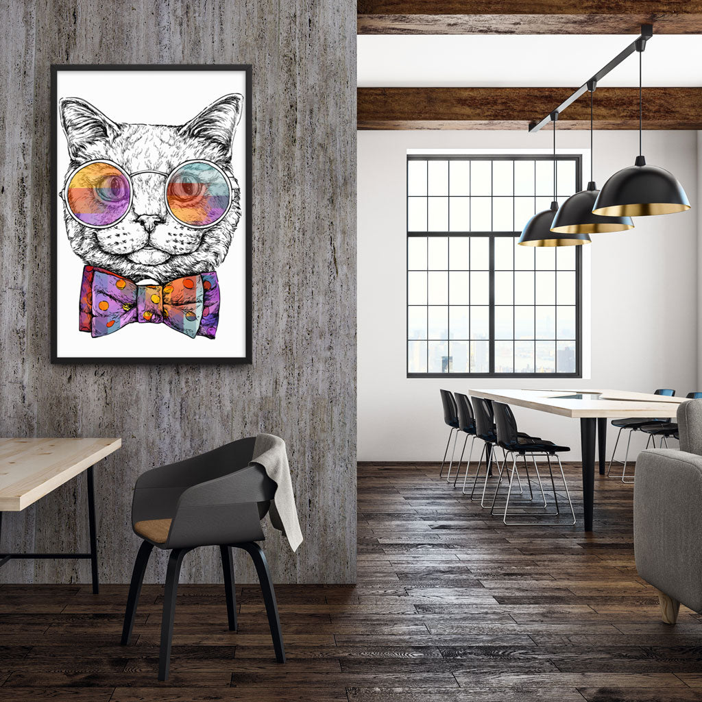 Tableau Chat Couleur Lunette Lofty Trend