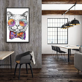Tableau chat couleur lunette