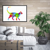 Tableau Chat Design Coloré