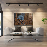 Tableau chat enfant le panier