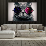 Tableau chat enfant les lunettes