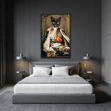 Tableau chat habille le roi